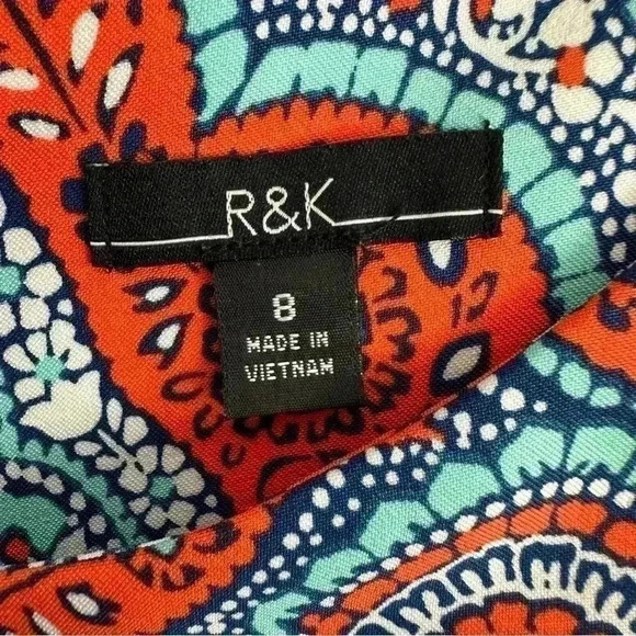 R&K Women Sheath Floral Multicolor Sleeveless
Knee Length Dress NoStretch Size 8 - Picture 3 of 8